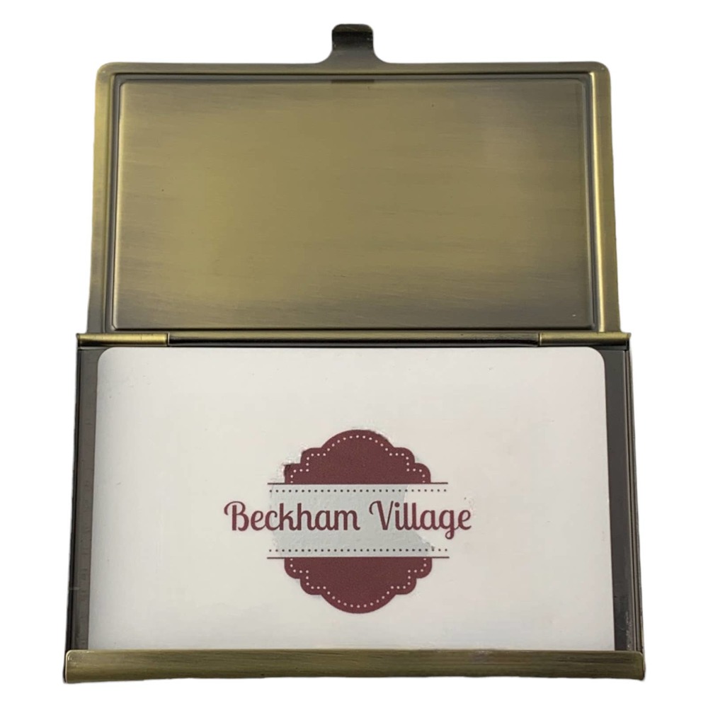 Imperial Honey Bee Business Card Holder, French Inspired, Brass & Glass Case - Picture 4 of 5